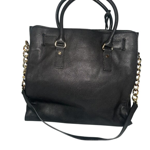 Michael Kors Black Leather Gold Studded Grommet Hamilton Tote - Picture 3 of 16